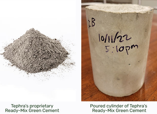 Tephra's proprietary Ready-Mix Green Cement